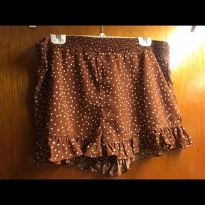 Boutique ruffle shorts with white polka dots! NWT